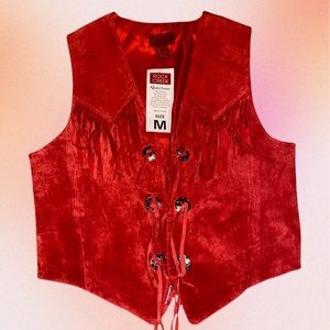 Vintage Rock Creek  Red 100% Quality Leather Vest